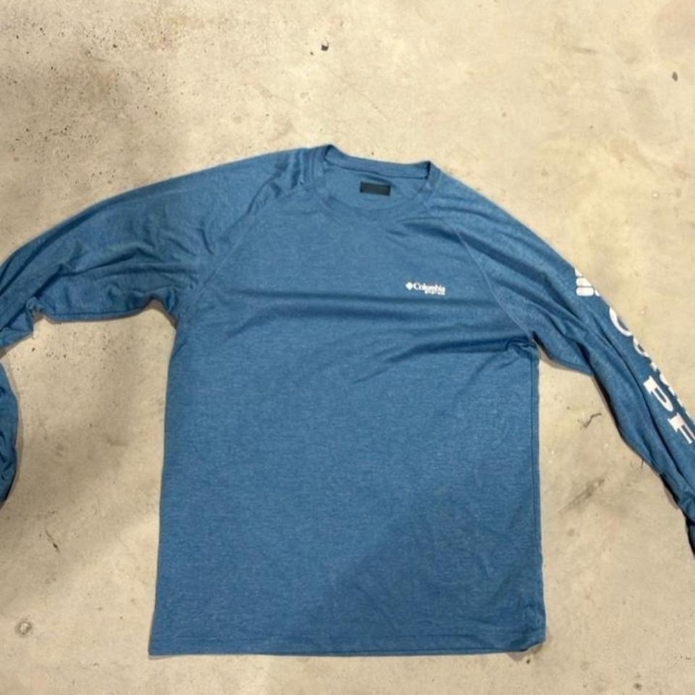 Columbia PFG Long Sleeve Shirt Mens Blue Performance Fishing Gear